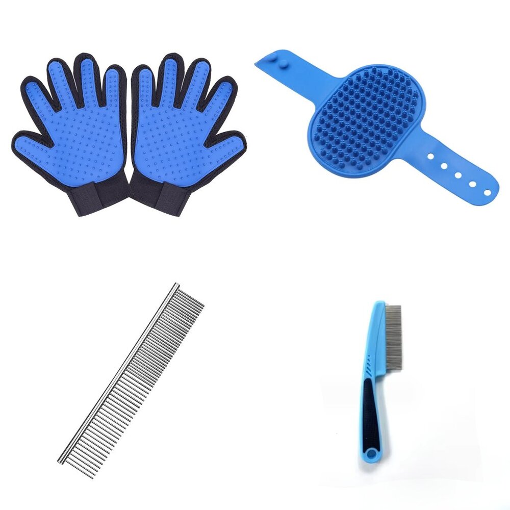 Pet Dog Cat Bath Gloves Grooming  Washing Fur Hair Soft